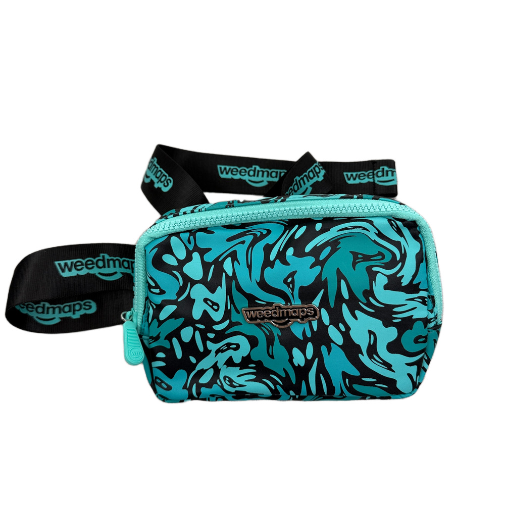 Weedmaps Fanny Pack Green Black Waist Bag Sling Zip Pouch Festival Adjustable